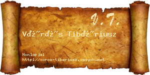 Vörös Tibériusz névjegykártya